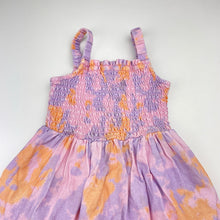 Load image into Gallery viewer, Girls KID, tie dyed linen blend summer dress, wash fade, FUC, size 2, L: 50cm