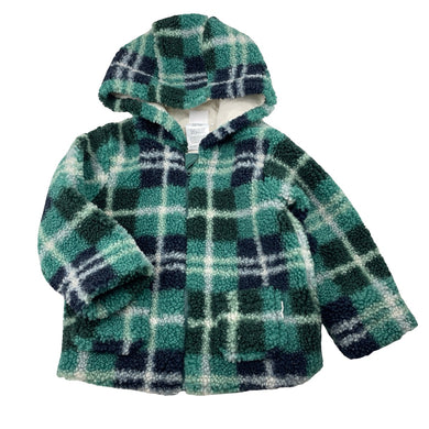 Boys Sprout, cotton lined boucle hooded jacket, EUC, size 2,  
