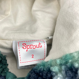 Boys Sprout, cotton lined boucle hooded jacket, EUC, size 2,  