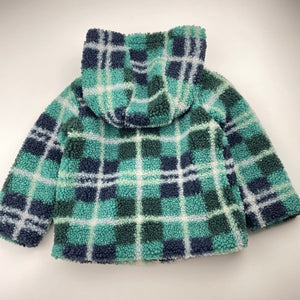 Boys Sprout, cotton lined boucle hooded jacket, EUC, size 2,  