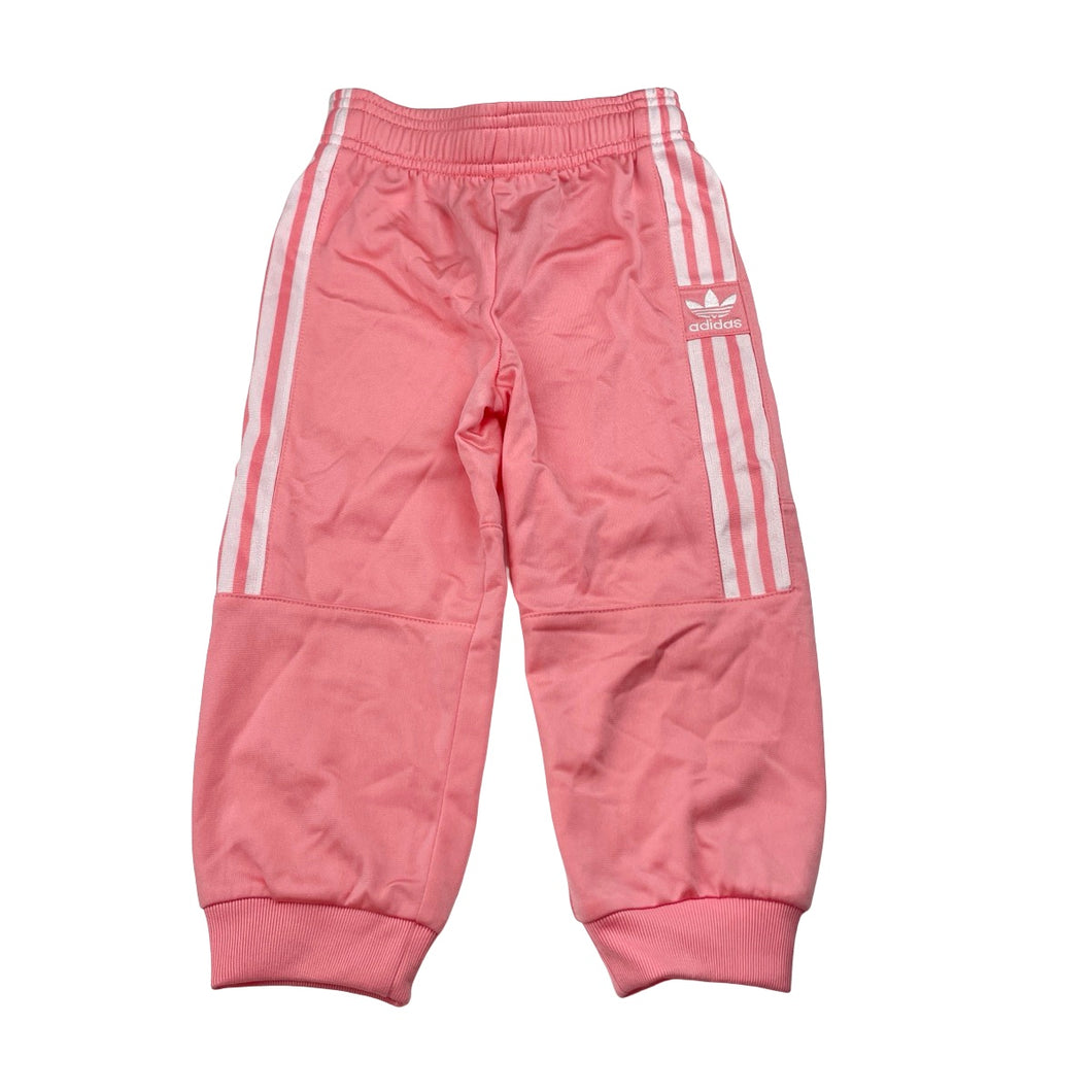 Girls Adidas, pink track pants, elasticated, Inside leg: 32cm, EUC, size 2,  
