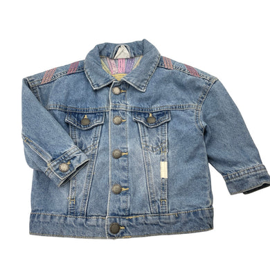 Girls Cotton On, embroidered denim jacket, GUC, size 2,  