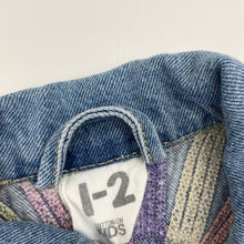 Load image into Gallery viewer, Girls Cotton On, embroidered denim jacket, GUC, size 2,  