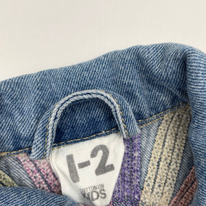 Girls Cotton On, embroidered denim jacket, GUC, size 2,  