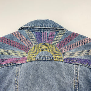 Girls Cotton On, embroidered denim jacket, GUC, size 2,  