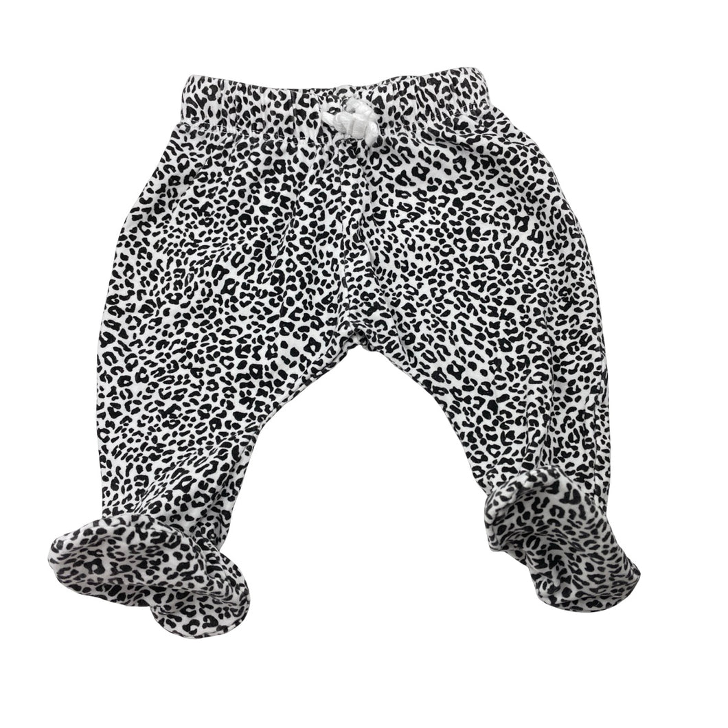 Unisex Seed, stretchy animal print footed leggings / bottoms, GUC, size 0000,  