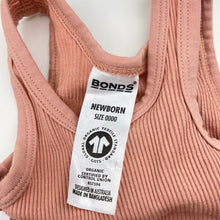 Load image into Gallery viewer, Girls Bonds, ribbed organic cotton singletsuit / romper, EUC, size 0000,  