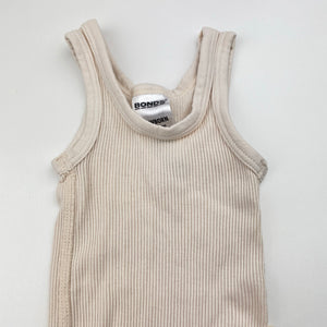 Unisex Bonds, ribbed organic cotton singletsuit / romper, EUC, size 0000,  