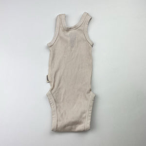 Unisex Bonds, ribbed organic cotton singletsuit / romper, EUC, size 0000,  