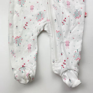 Girls Marquise, cotton zip coverall / romper, rabbits, EUC, size 0000,  