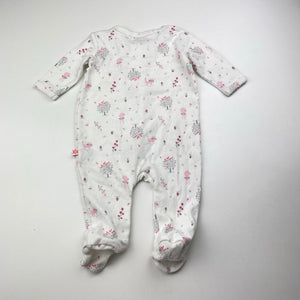 Girls Marquise, cotton zip coverall / romper, rabbits, EUC, size 0000,  