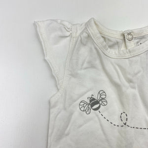 Girls Sapling, organic cotton tee / top, bee, EUC, size 000,  