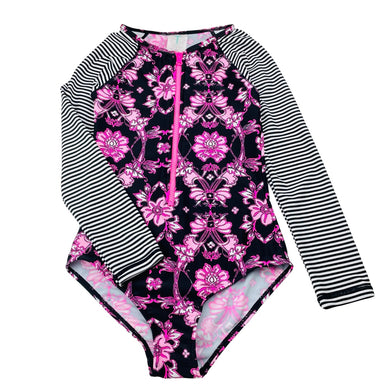 Girls Tilii, long sleeve swim one-piece, EUC, size 10,  