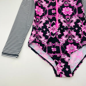 Girls Tilii, long sleeve swim one-piece, EUC, size 10,  
