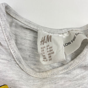 Girls H&M, grey marle long sleeve top, FUC, size 00,  