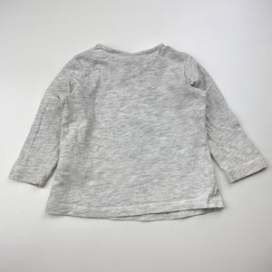 Girls H&M, grey marle long sleeve top, FUC, size 00,  