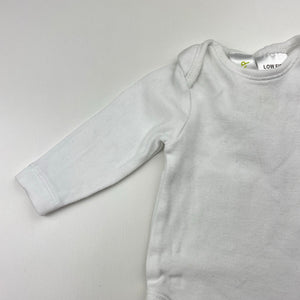 Unisex Dymples, white cotton bodysuit / romper, EUC, size 0000,  