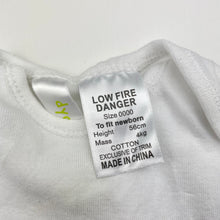 Load image into Gallery viewer, Unisex Dymples, white cotton bodysuit / romper, EUC, size 0000,  