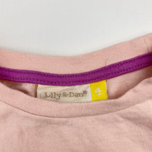 Load image into Gallery viewer, Girls Lily &amp; Dan, pink cotton long sleeve tee / top, FUC, size 4,  