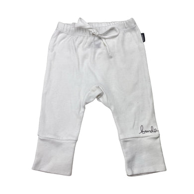 Unisex Bonds, white cotton pants / bottoms, GUC, size 000,  