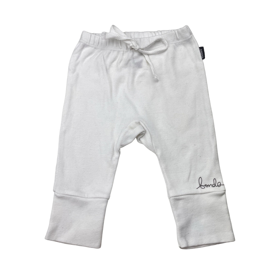 Unisex Bonds, white cotton pants / bottoms, GUC, size 000,  