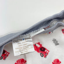 Load image into Gallery viewer, Boys Cutie Pie, cotton coverall / romper, fire engines, GUC, size 000,  