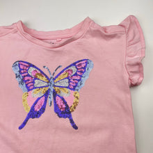 Load image into Gallery viewer, Girls Anko, cotton tee / top, sequin butterfly, FUC, size 4,  
