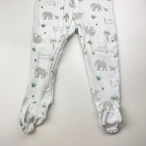 Unisex Dymples, cotton zip coverall / romper, elephants, GUC, size 1,  