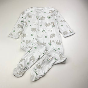 Unisex Dymples, cotton zip coverall / romper, elephants, GUC, size 1,  