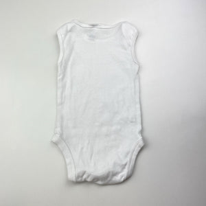 Unisex Anko, white cotton bodysuit / romper, EUC, size 000,  