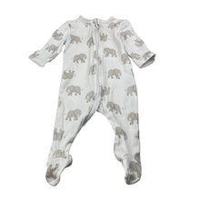 Load image into Gallery viewer, Unisex Dymples, cotton zip coverall / romper, elephants, FUC, size 00,  