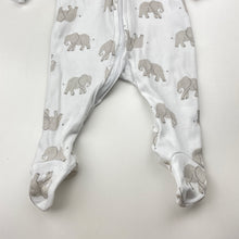 Load image into Gallery viewer, Unisex Dymples, cotton zip coverall / romper, elephants, FUC, size 00,  