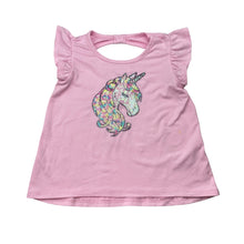 Load image into Gallery viewer, Girls Btween, soft feel stretchy top, sequin unicorn, FUC, size 2,  