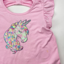 Load image into Gallery viewer, Girls Btween, soft feel stretchy top, sequin unicorn, FUC, size 2,  