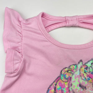 Girls Btween, soft feel stretchy top, sequin unicorn, FUC, size 2,  