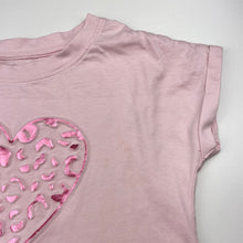 Load image into Gallery viewer, Girls KID, pink cotton tee / top, heart, FUC, size 5,  