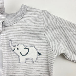 Unisex Baby Berry, striped zip coverall / romper, elephant, EUC, size 0,  