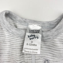 Load image into Gallery viewer, Unisex Baby Berry, striped zip coverall / romper, elephant, EUC, size 0,  