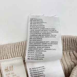 Girls H&M, ribbed cotton leggings / bottoms, GUC, size 1-2,  