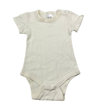Unisex Coles, cream cotton bodysuit / romper, GUC, size 00,  