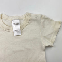 Load image into Gallery viewer, Unisex Coles, cream cotton bodysuit / romper, GUC, size 00,  