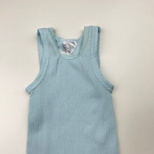 Load image into Gallery viewer, Unisex Target, blue ribbed cotton singlet top, GUC, size 000,  