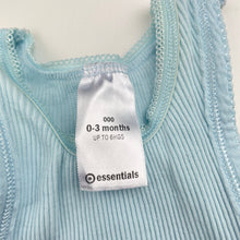 Load image into Gallery viewer, Unisex Target, blue ribbed cotton singlet top, GUC, size 000,  