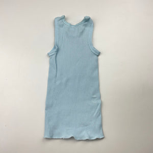 Unisex Target, blue ribbed cotton singlet top, GUC, size 000,  