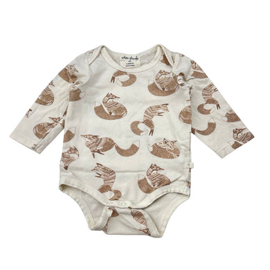 Unisex Wilson + Frenchy, organic cotton blend bodysuit / romper, fox, GUC, size 000,  
