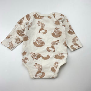 Unisex Wilson + Frenchy, organic cotton blend bodysuit / romper, fox, GUC, size 000,  