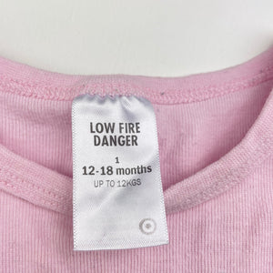Girls Target, pink cotton singletsuit romper, GUC, size 1,  