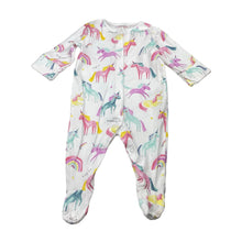 Load image into Gallery viewer, Girls Next, colourful cotton coverall / romper, unicorns, EUC, size 000,  