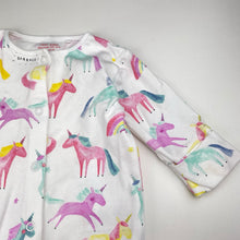 Load image into Gallery viewer, Girls Next, colourful cotton coverall / romper, unicorns, EUC, size 000,  
