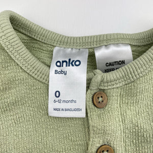 Unisex Anko, textured cotton romper, FUC, size 0,  